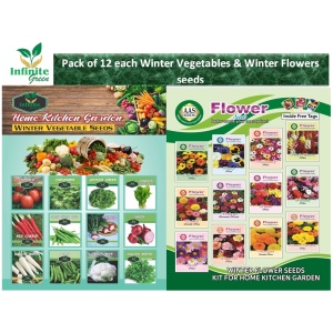 Pack of 12 Winter Vegetables & winter Flower Seeds