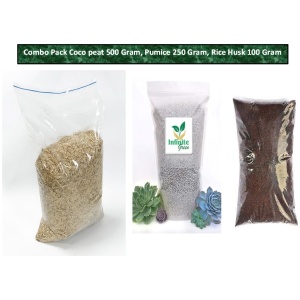 Coco peat 500 Gram & Pumice 250 gram Rice Husk 100 gram