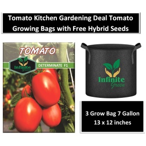 Pack of 3 Grow Bag 7 Gallon With F1 Hybrid Determinate Tomato